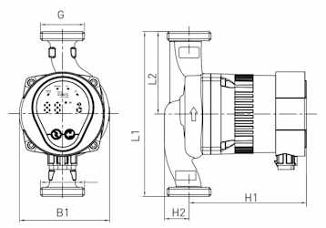 Присоединительные размеры насоса Oasis CE-25/4